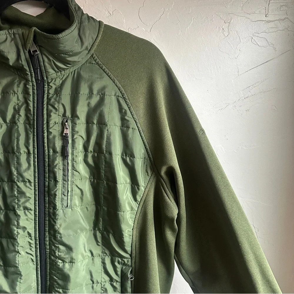 Orvis Green Quilted Jacket Fleece Hybrid Outdoor Gorpcore‎ Utility Zip Up Hiking
